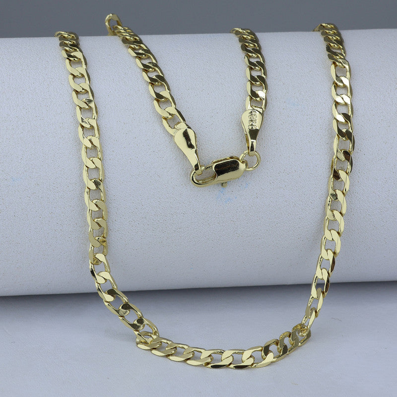 CADENA LAMINADA 18KD CUBANA 4MM-60CM 1525/60
