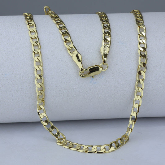 CADENA LAMINADA 18KD CUBANA 4MM-60CM 1525/60