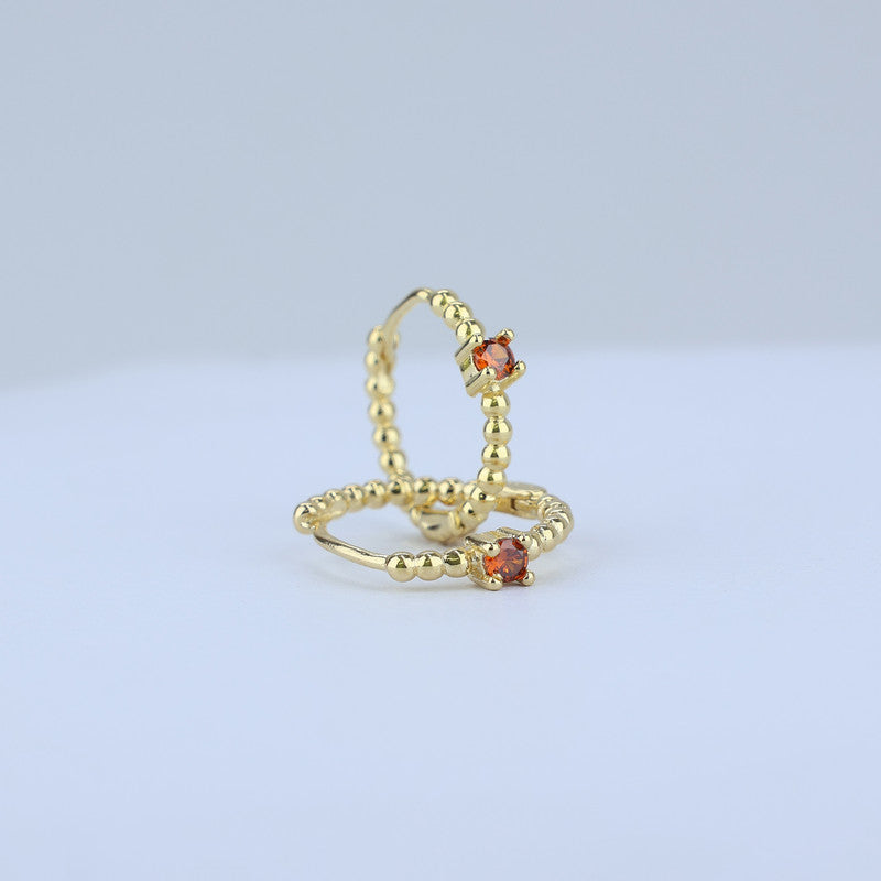 CANDONGA ARO BALIN CON SOLITARIO AMBAR 12MM G2MM 705308