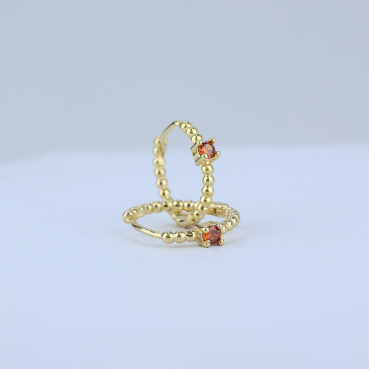 CANDONGA ARO BALIN CON SOLITARIO AMBAR 12MM G2MM 705308