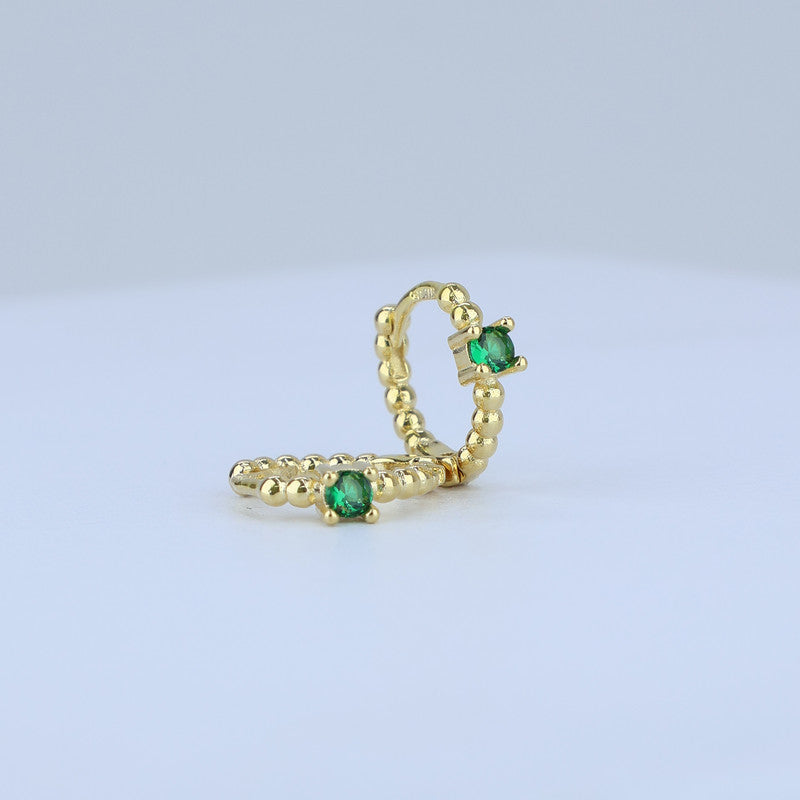 CANDONGA ARO BALIN CON SOLITARIO ESMERALDA 10MM G2MM 705306