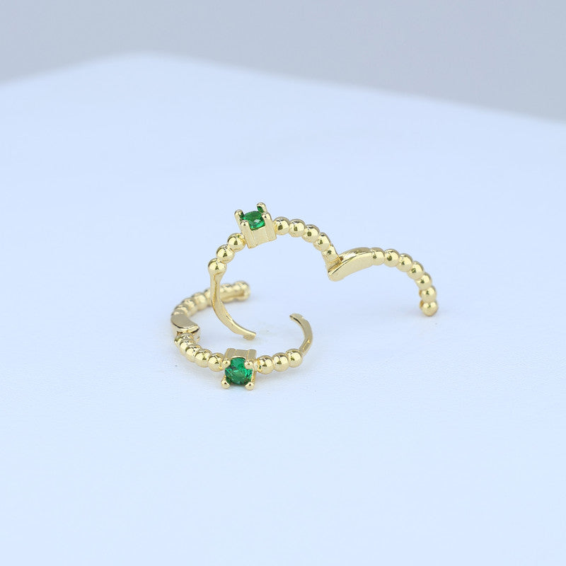 CANDONGA ARO BALIN CON SOLITARIO ESMERALDA 12MM G2MM 705307