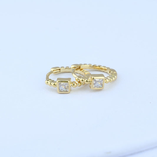 CANDONGA ARO 14MM PIEDRA CUADRADA CRISTAL 705324