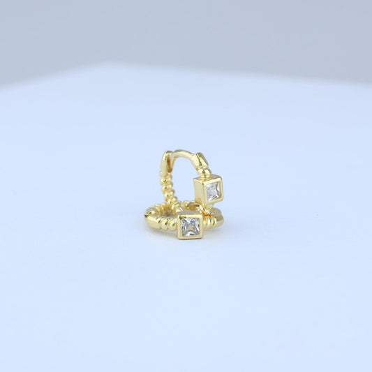 CANDONGA ARO TRENZADO CENTRO PIEDRA CRISTAL 14MM G2MM 705287