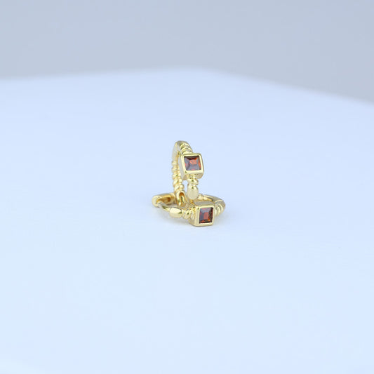 CANDONGA ARO TRENZADO CENTRO PIEDRA TOPACIO 10MM G2MM 705303