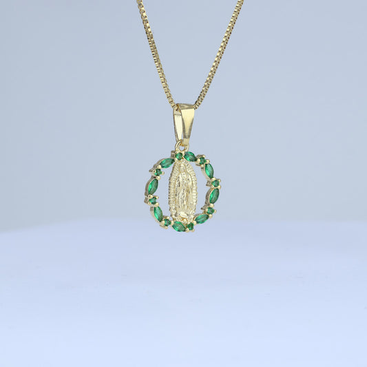 DIJE ARO ESMERALDAS CENTRO GUADALUPE 20*14MM 706710 - 6337