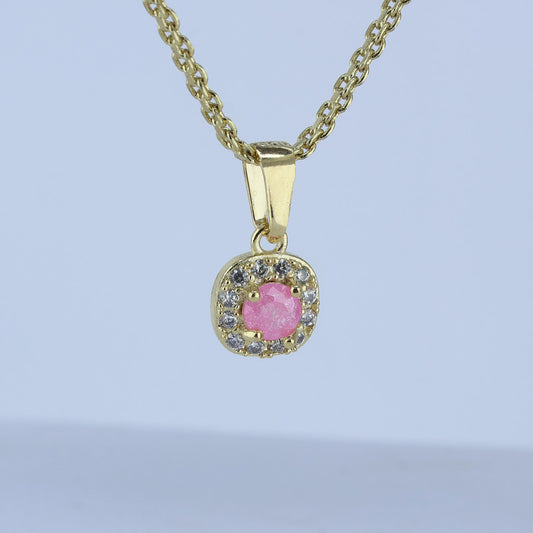 DIJE CENTRO PIEDRA COLORES CON HALO 13*7MM 706858