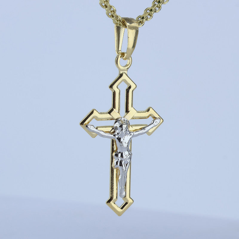 DIJE CRUZ CRISTO BICOLOR 33*14MM 706820