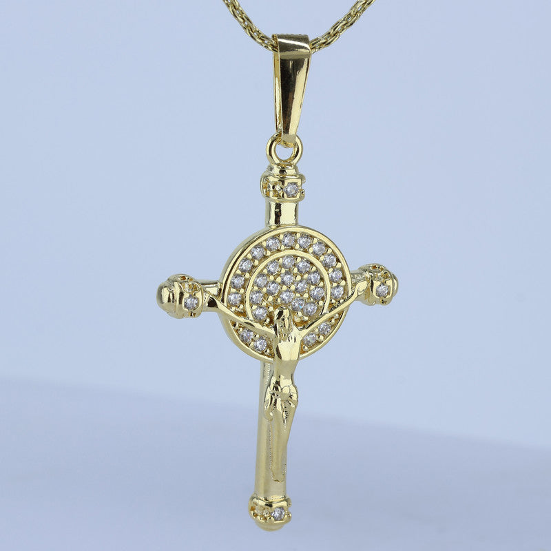 DIJE CRUZ CRISTO RADIADO DIAMANTADO 39*20MM 706851