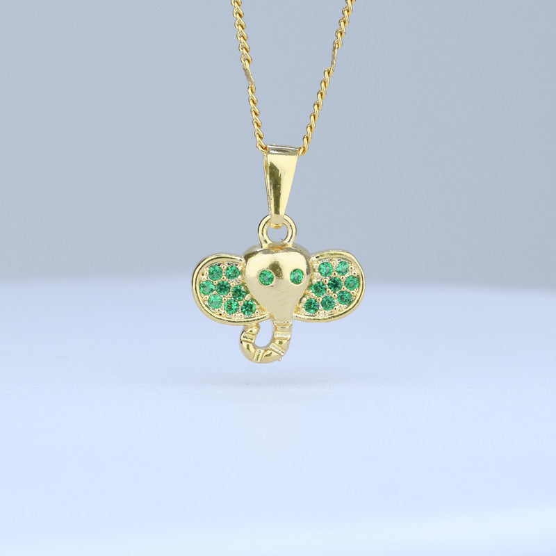 DIJE ELEFANTE CON ZIRCONES VERDES 17*14MM 706687