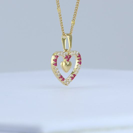 DIJE LAMINA CORAZON CRISTALES 20*15MM 706673