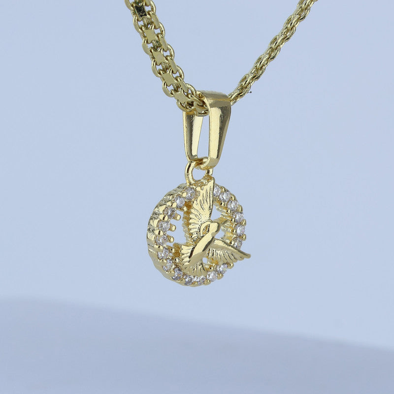 DIJE MEDALLA ESPIRITU SANTO BORDE ZIRCONES 17*9MM 706828