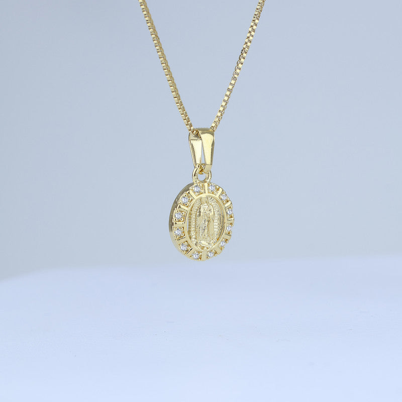 DIJE MEDALLA GUADALUPE 10MM BORDE ZIRCONES 706789 - 6326