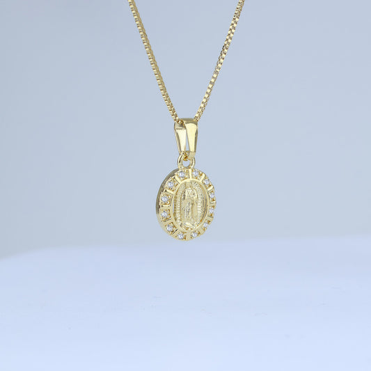 DIJE MEDALLA GUADALUPE 10MM BORDE ZIRCONES 706789 - 6326