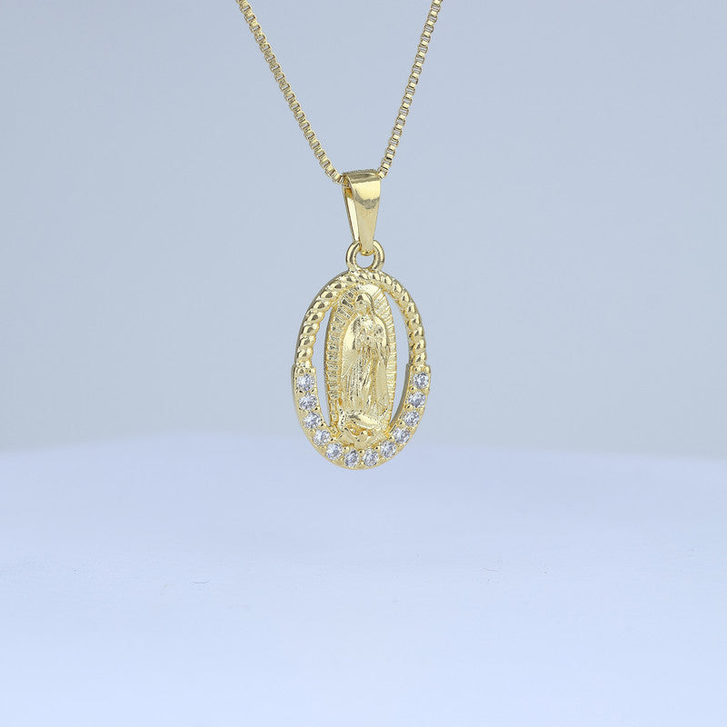 DIJE MEDALLA GUADALUPE 12MM MITAD BORDE 706793 - 6348