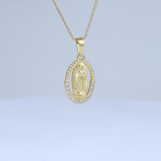 DIJE MEDALLA GUADALUPE 12MM MITAD BORDE 706793 - 6348