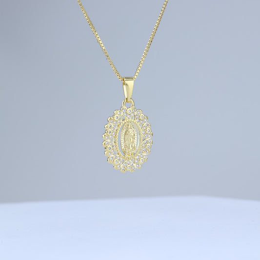 DIJE MEDALLA GUADALUPE 25*15MM B. MANDALA DIAMANTADA 706796 - 6338