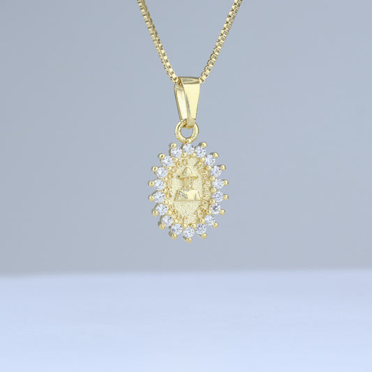 DIJE MEDALLA SAN GREGORIO CON BORDE PIEDRAS 706799 - 6308