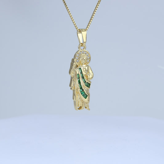 DIJE SAN JUDAS TADEO CON CRISTAL VERDE 706808 - 6313