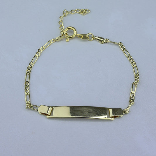 PULSERA LAMINADA 18KD BEBE 3X1 PUL I055
