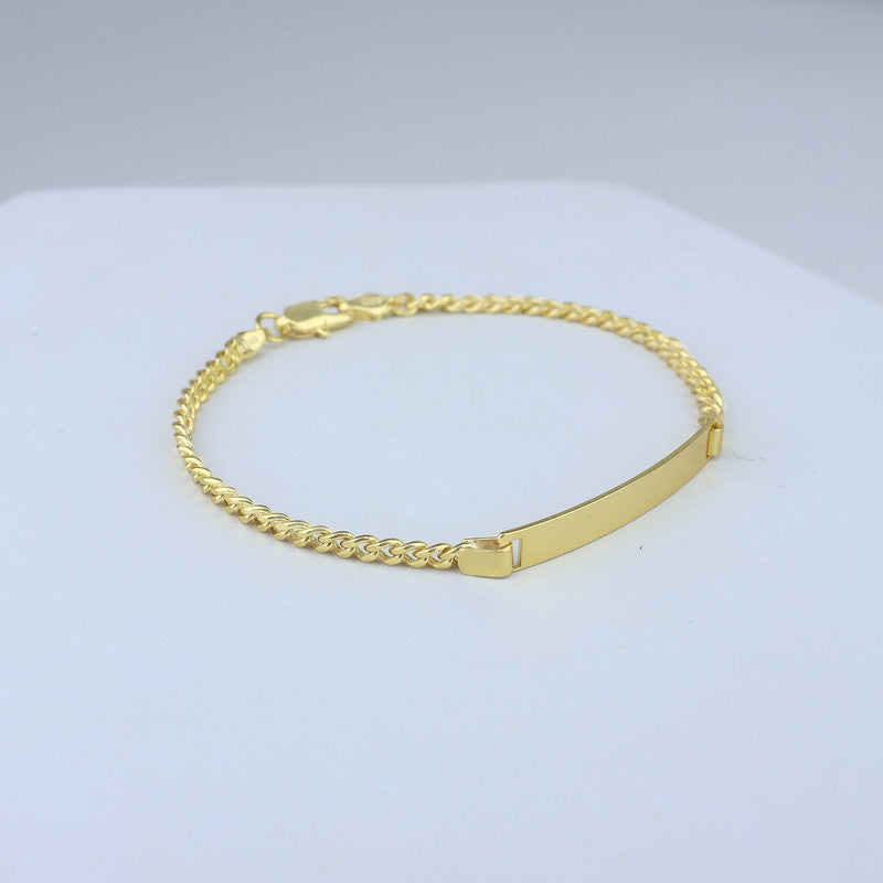 PULSERA BS PLACA NIÑO 1X1 ORO AD 816-E-1901 14 - 6116