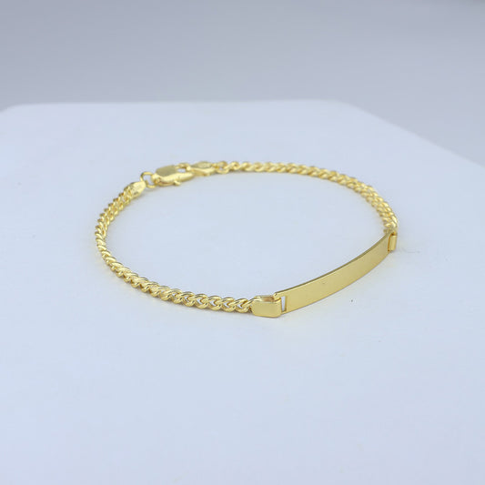PULSERA BS PLACA NIÑO 1X1 ORO AD 816-E-1901 14 - 6116