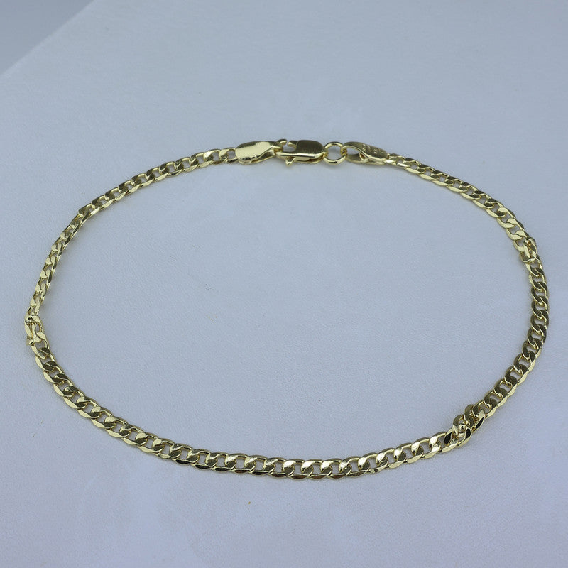 PULSERA LAMINADA 18KD CUBANA 3MM-21CM PUL 1524/21