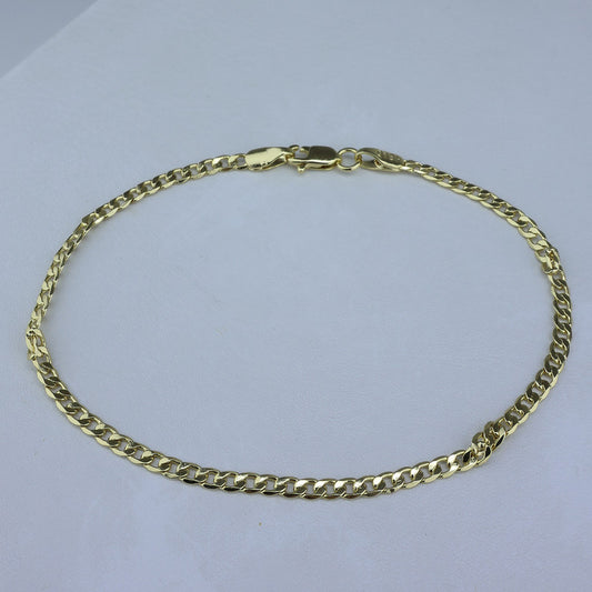 PULSERA LAMINADA 18KD CUBANA 3MM-21CM PUL 1524/21