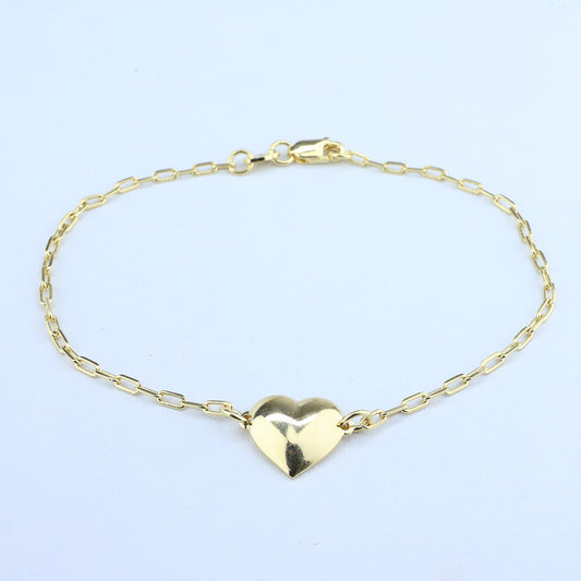 PULSERA ESLABON LAMINA CORAZON LISO 2MM*18CM 708124