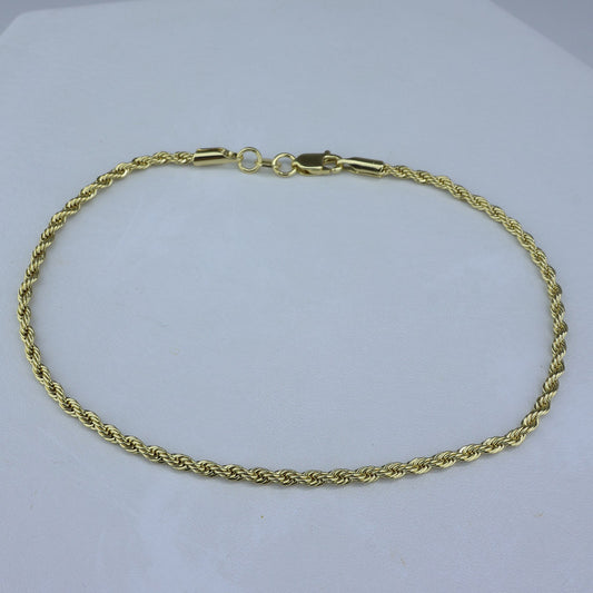 PULSERA LAMINADA 18KD LAZO 2MM-21CM PUL 381/21