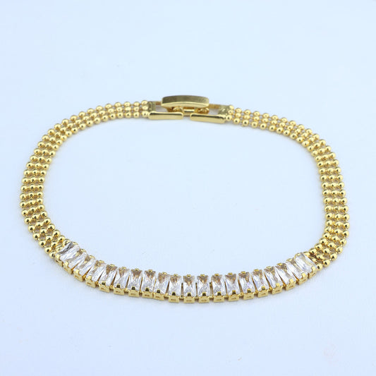PULSERA MILITAR 3 CARRILES DIAMANTES 18CM 708631