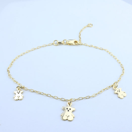 PULSERA TEJIDO ESLABON 3 DIJES TOUS 1MM*21CM 708491