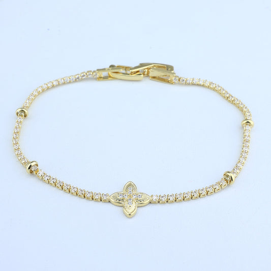 PULSERA TENNIS CLASICA/CENTRO FLOR ZIRCONES Y AROS INTERCAL 708468
