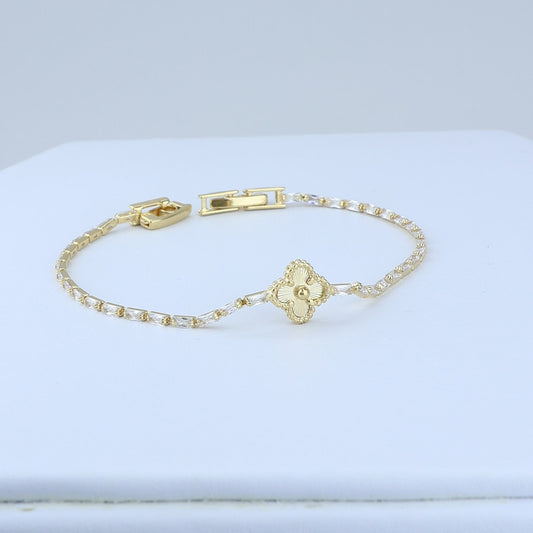 PULSERA TIPO TENNIS BAGUETTE/CNTRO VAN CLEEF CLASICO 18CM 708479