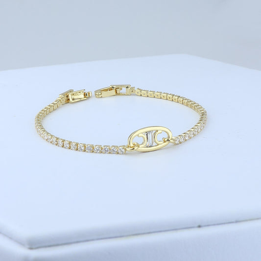 PULSERA TIPO TENNIS/ CENTRO HERITAJE 17CM 708482