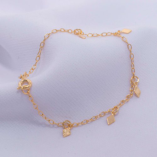 PULSERA ROMBO PUNTO DE ORO 18CM 708283A212