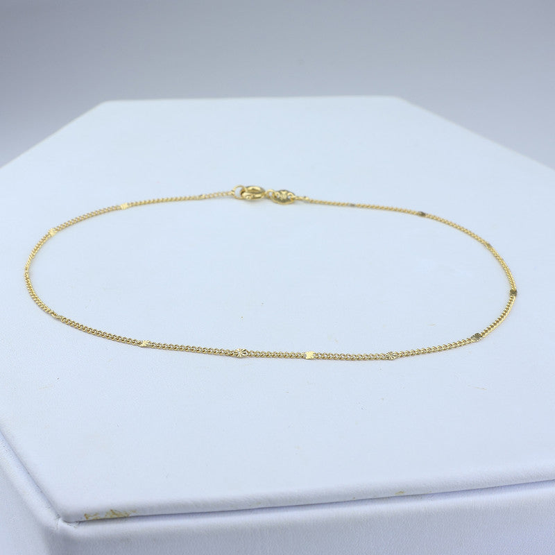 TOBILLERA CUBANA DIAMANTADA 1MM 24CM 709088A205