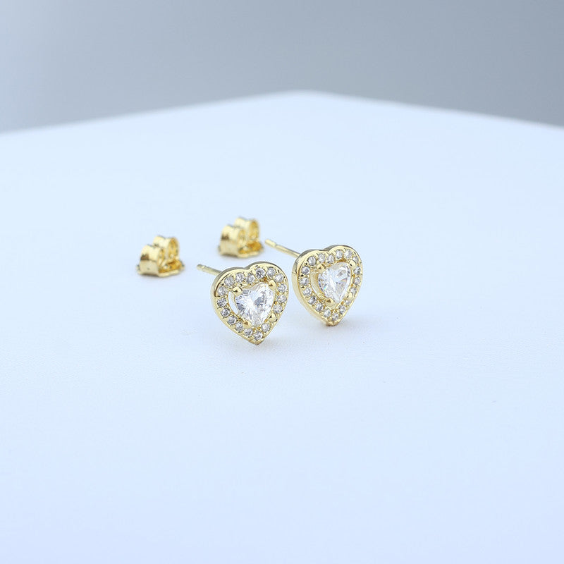 TOPO CORAZON 8*8MM CENTRO CORAZON CRISTAL Y LINEA BORDE ZI 711510 - 5853