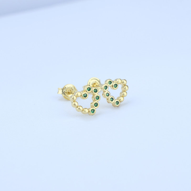 TOPO CORAZON HUECO MITAD ZIRCON VERDE 8*7MM 711597 - 6291