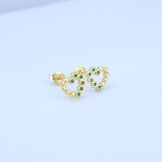 TOPO CORAZON HUECO MITAD ZIRCON VERDE 8*7MM 711597 - 6291