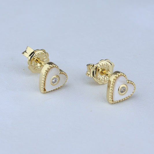 TOPO CORAZON PUNTO ZIRCON CON ENGASTE NACAR 6*6MM 711633