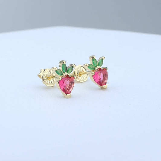 TOPO FRESA 5*8MM ZIRCON ROSA/HOJAS ZIRCON VERDE 711522