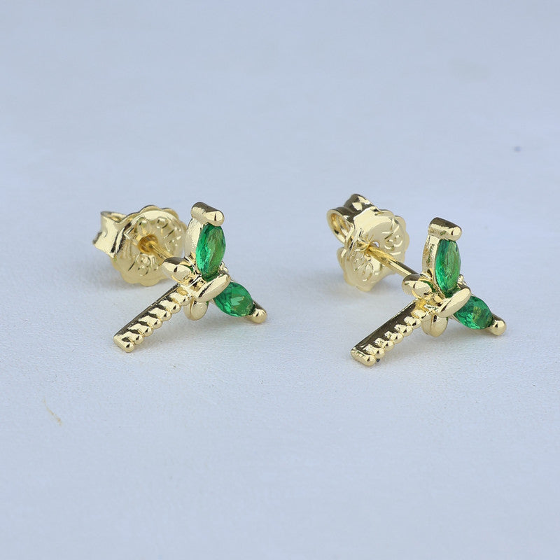 TOPO LIBELULA PIEDRA ESMERALDA 9*9MM 711616 - 6666