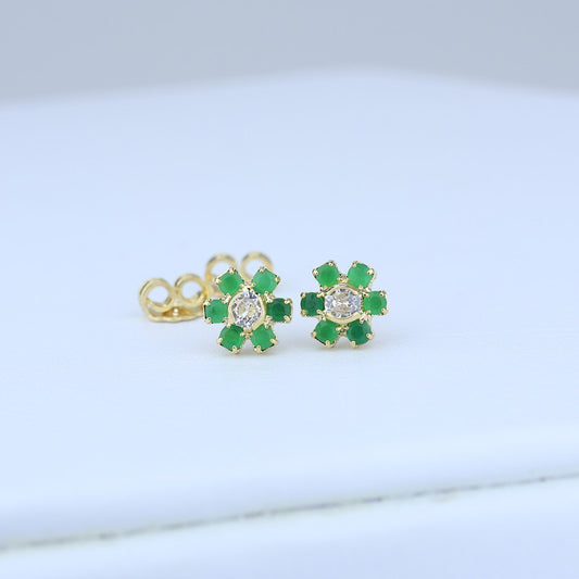 TOPO FLOR PIEDRAS RUBI/ESMERALDA 7MM 711550