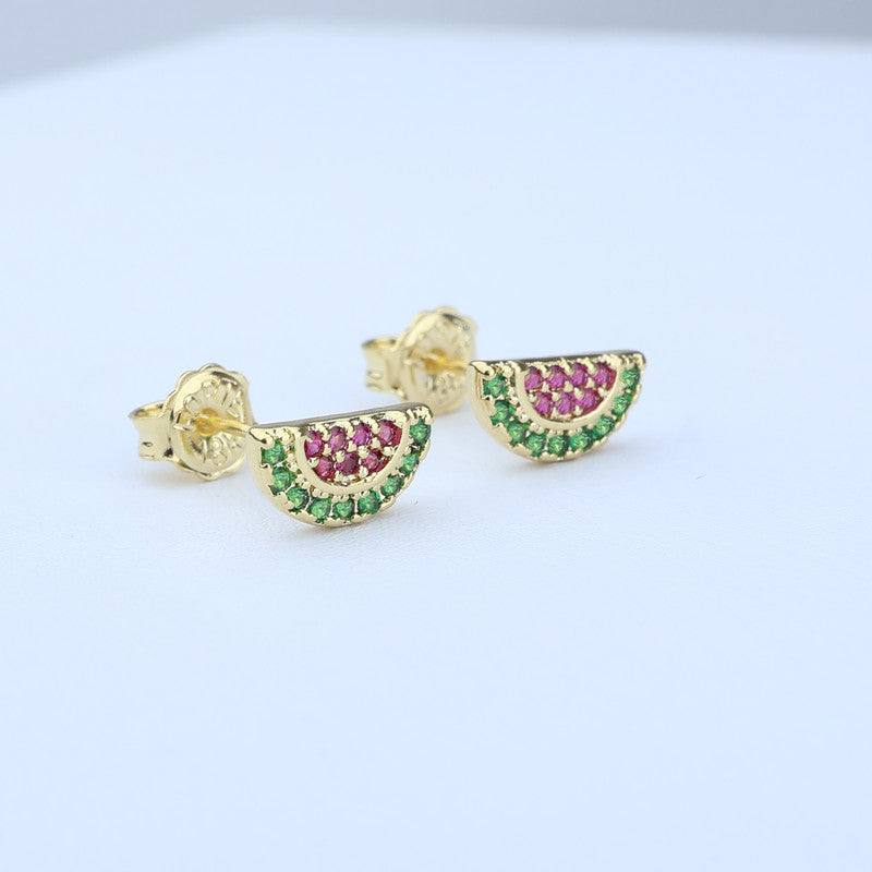 TOPO SANDIA 5*10MM BORDE ZIRCONES VERDES Y CENTRO ROSCA 711526