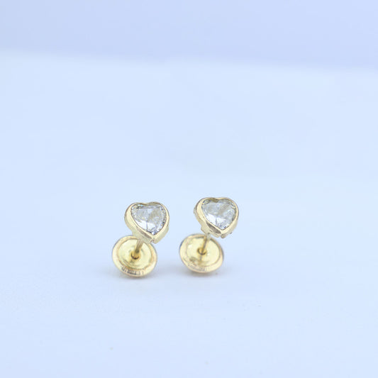 Topos Corazon con Zircon Blanco 6mm