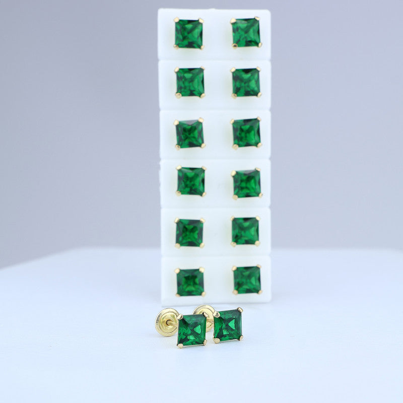 TOPOS ZIRCON CUADRADO VERDE GRANDE
